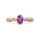 1 - Jiena Desire Oval Cut Amethyst and Round Lab Grown Diamond Engagement Ring 