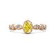 1 - Jiena Desire Oval Cut Yellow Sapphire and Round Lab Grown Diamond Engagement Ring 