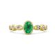 1 - Jiena Desire Oval Cut Emerald and Round Lab Grown Diamond Engagement Ring 