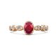 1 - Jiena Desire Oval Cut Ruby and Round Lab Grown Diamond Engagement Ring 