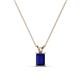 1 - Jassiel 6x4 mm Emerald Cut Blue Sapphire Double Bail Solitaire Pendant Necklace 