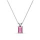 1 - Jassiel 6x4 mm Emerald Cut Pink Sapphire Double Bail Solitaire Pendant Necklace 