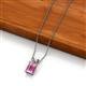 2 - Jassiel 6x4 mm Emerald Cut Pink Sapphire Double Bail Solitaire Pendant Necklace 