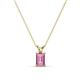 1 - Jassiel 6x4 mm Emerald Cut Pink Sapphire Double Bail Solitaire Pendant Necklace 