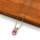 2 - Jassiel 6x4 mm Emerald Cut Pink Sapphire Double Bail Solitaire Pendant Necklace 