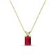 1 - Jassiel 6x4 mm Emerald Cut Ruby Double Bail Solitaire Pendant Necklace 
