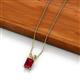 2 - Jassiel 6x4 mm Emerald Cut Ruby Double Bail Solitaire Pendant Necklace 