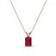 1 - Jassiel 6x4 mm Emerald Cut Ruby Double Bail Solitaire Pendant Necklace 
