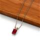 2 - Jassiel 6x4 mm Emerald Cut Ruby Double Bail Solitaire Pendant Necklace 