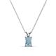 1 - Jassiel 6x4 mm Emerald Cut Aquamarine Double Bail Solitaire Pendant Necklace 