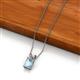 2 - Jassiel 6x4 mm Emerald Cut Aquamarine Double Bail Solitaire Pendant Necklace 