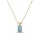 1 - Jassiel 6x4 mm Emerald Cut Aquamarine Double Bail Solitaire Pendant Necklace 