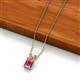 2 - Jassiel 6x4 mm Emerald Cut Pink Tourmaline Double Bail Solitaire Pendant Necklace 