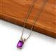 2 - Jassiel 6x4 mm Emerald Cut Amethyst Double Bail Solitaire Pendant Necklace 