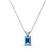 1 - Jassiel 6x4 mm Emerald Cut Blue Topaz Double Bail Solitaire Pendant Necklace 