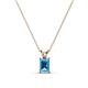 1 - Jassiel 6x4 mm Emerald Cut Blue Topaz Double Bail Solitaire Pendant Necklace 