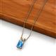 2 - Jassiel 6x4 mm Emerald Cut Blue Topaz Double Bail Solitaire Pendant Necklace 