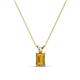1 - Jassiel 6x4 mm Emerald Cut Citrine Double Bail Solitaire Pendant Necklace 