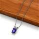 2 - Jassiel 6x4 mm Emerald Cut Iolite Double Bail Solitaire Pendant Necklace 