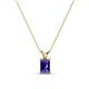 1 - Jassiel 6x4 mm Emerald Cut Iolite Double Bail Solitaire Pendant Necklace 
