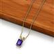 2 - Jassiel 6x4 mm Emerald Cut Iolite Double Bail Solitaire Pendant Necklace 