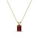 1 - Jassiel 6x4 mm Emerald Cut Red Garnet Double Bail Solitaire Pendant Necklace 
