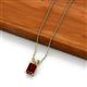 2 - Jassiel 6x4 mm Emerald Cut Red Garnet Double Bail Solitaire Pendant Necklace 