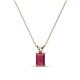 1 - Jassiel 6x4 mm Emerald Cut Rhodolite Garnet Double Bail Solitaire Pendant Necklace 