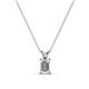 1 - Jassiel 6x4 mm Emerald Cut White Sapphire Double Bail Solitaire Pendant Necklace 