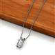 2 - Jassiel 6x4 mm Emerald Cut White Sapphire Double Bail Solitaire Pendant Necklace 