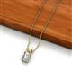 2 - Jassiel 6x4 mm Emerald Cut White Sapphire Double Bail Solitaire Pendant Necklace 