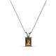 1 - Jassiel 6x4 mm Emerald Cut Smoky Quartz Double Bail Solitaire Pendant Necklace 