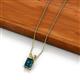 2 - Jassiel 6x4 mm Emerald Cut London Blue Topaz Double Bail Solitaire Pendant Necklace 
