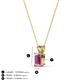 3 - Jassiel 6x4 mm Emerald Cut Pink Sapphire Double Bail Solitaire Pendant Necklace 