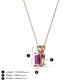 3 - Jassiel 6x4 mm Emerald Cut Pink Sapphire Double Bail Solitaire Pendant Necklace 