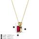 3 - Jassiel 6x4 mm Emerald Cut Ruby Double Bail Solitaire Pendant Necklace 