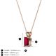 3 - Jassiel 6x4 mm Emerald Cut Ruby Double Bail Solitaire Pendant Necklace 
