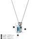 3 - Jassiel 6x4 mm Emerald Cut Aquamarine Double Bail Solitaire Pendant Necklace 