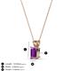 3 - Jassiel 6x4 mm Emerald Cut Amethyst Double Bail Solitaire Pendant Necklace 