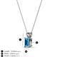 3 - Jassiel 6x4 mm Emerald Cut Blue Topaz Double Bail Solitaire Pendant Necklace 