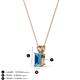 3 - Jassiel 6x4 mm Emerald Cut Blue Topaz Double Bail Solitaire Pendant Necklace 