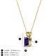 3 - Jassiel 6x4 mm Emerald Cut Iolite Double Bail Solitaire Pendant Necklace 