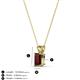 3 - Jassiel 6x4 mm Emerald Cut Red Garnet Double Bail Solitaire Pendant Necklace 