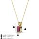 3 - Jassiel 6x4 mm Emerald Cut Rhodolite Garnet Double Bail Solitaire Pendant Necklace 