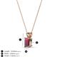 3 - Jassiel 6x4 mm Emerald Cut Rhodolite Garnet Double Bail Solitaire Pendant Necklace 