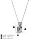 3 - Jassiel 6x4 mm Emerald Cut White Sapphire Double Bail Solitaire Pendant Necklace 