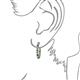 3 - Estella Green Garnet and Diamond Hoop Earrings 
