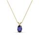 1 - Jassiel 6x4 mm Oval Cut Blue Sapphire Double Bail Solitaire Pendant Necklace 