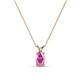 1 - Jassiel 6x4 mm Oval Cut Pink Sapphire Double Bail Solitaire Pendant Necklace 