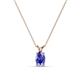 1 - Jassiel 6x4 mm Oval Cut Tanzanite Double Bail Solitaire Pendant Necklace 